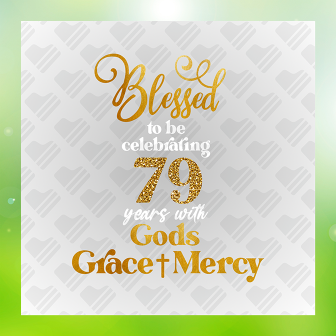 Glitter Look No Mess Celebrating 79 Birthday Sticker