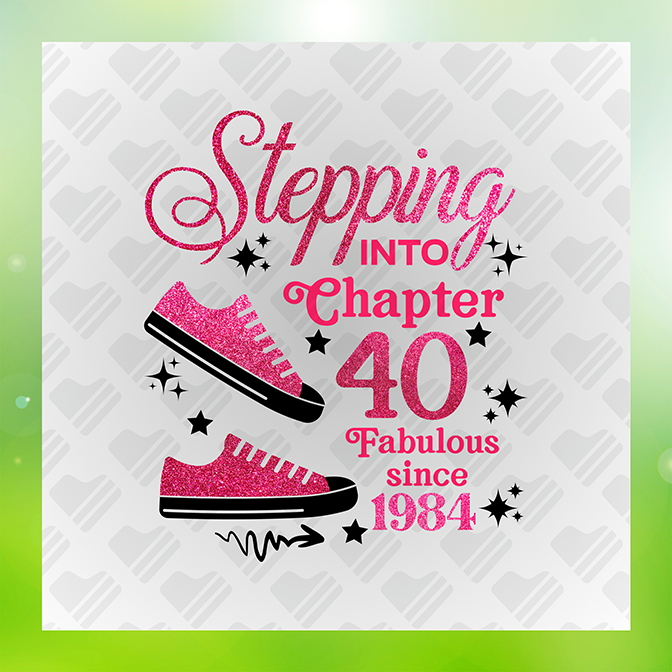 Glitter Look No Mess Into Chapter 40 Birthday Sticker