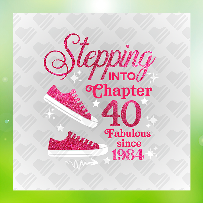 Glitter Look No Mess Into Chapter 40 Birthday Sticker