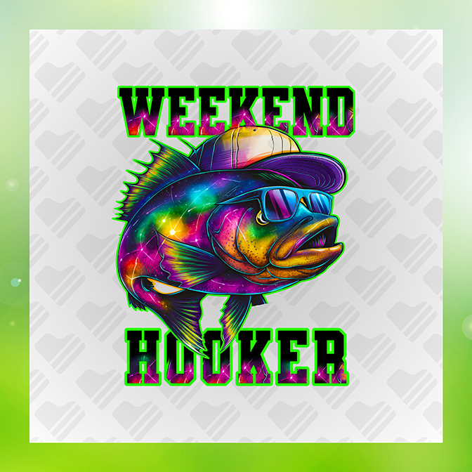 Weekend Hooker Fishing Sticker
