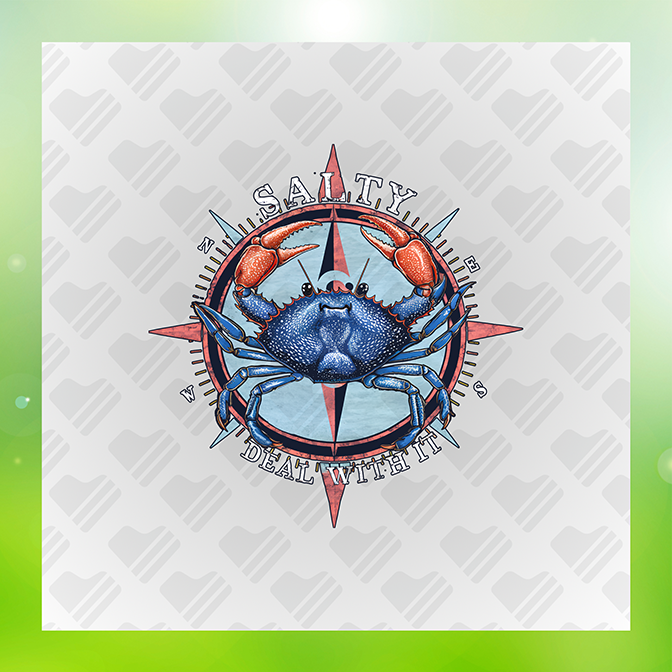 Salty Deal With It Fishing Sticker