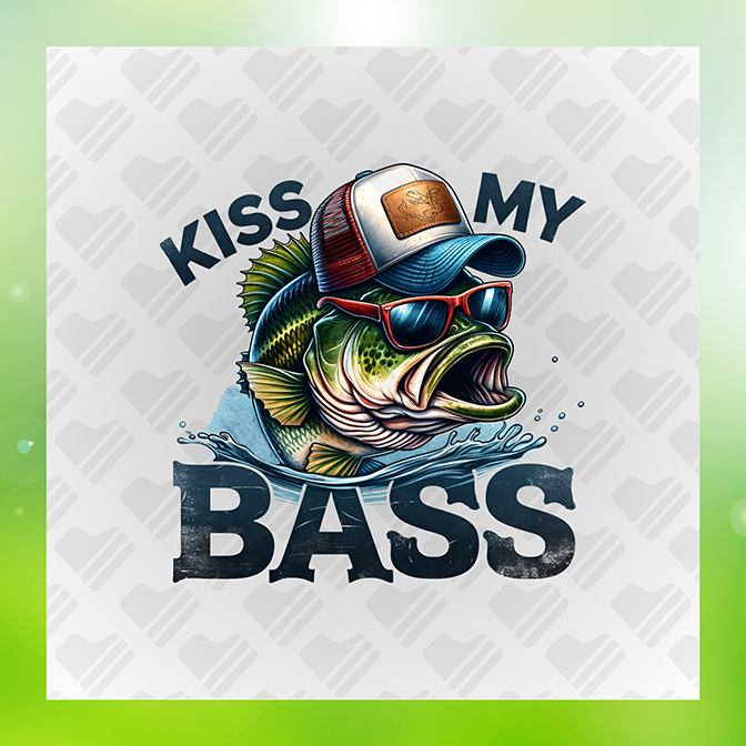 Kiss My Bass Fishing Sticker