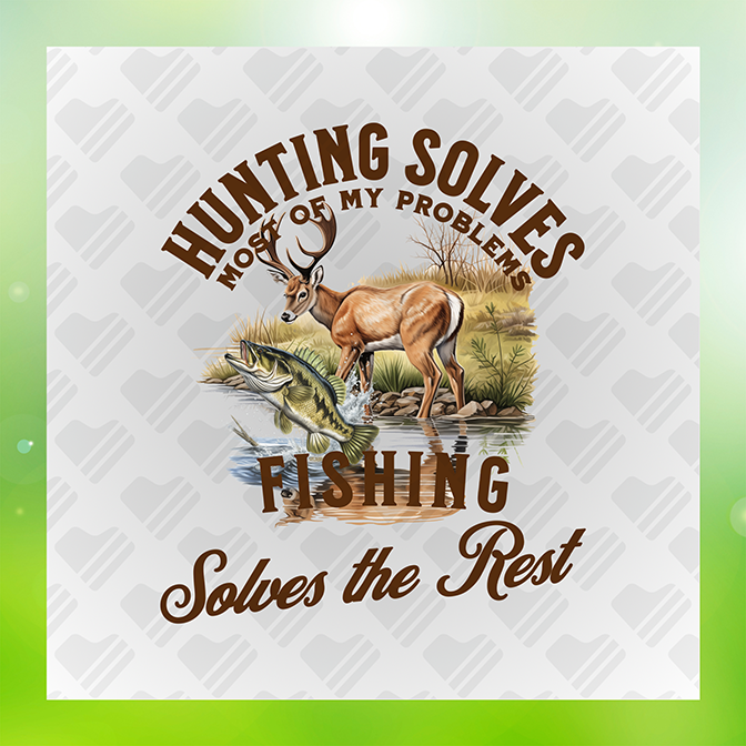 Hunting Solves Fishing Sticker