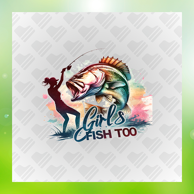 Girls Fish Too Ver.3 Fishing Sticker