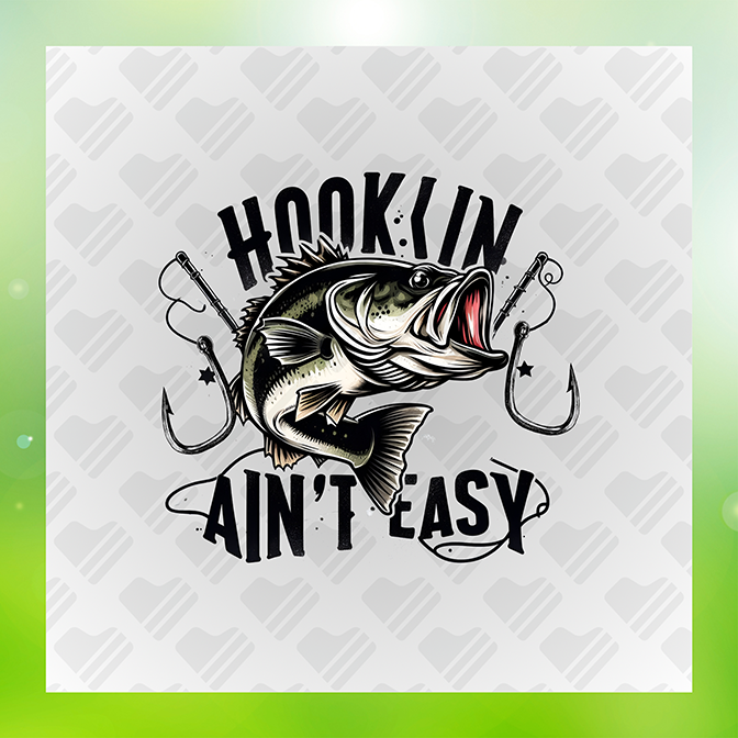 Hookin Ain't Easy Fishing Sticker