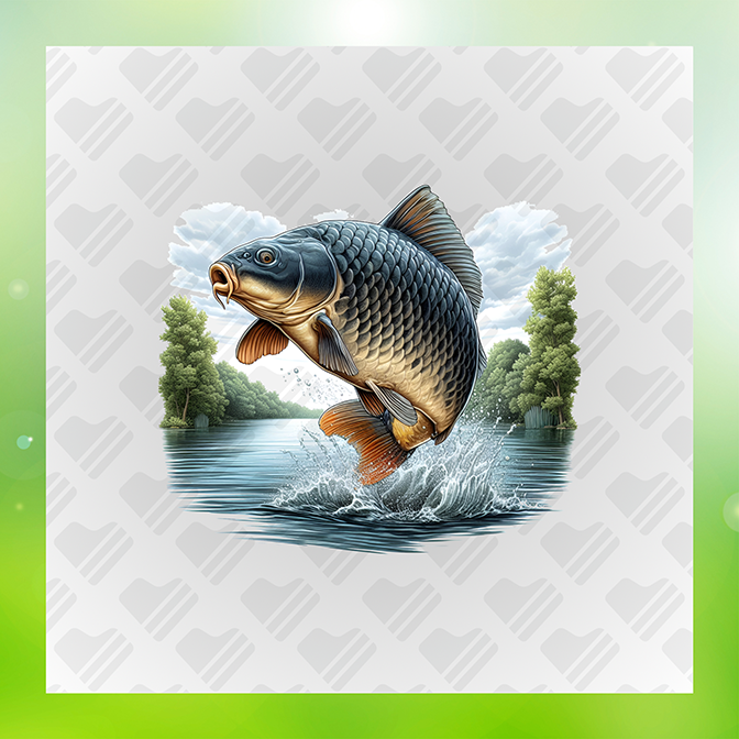 Jumping Fish Fishing Sticker