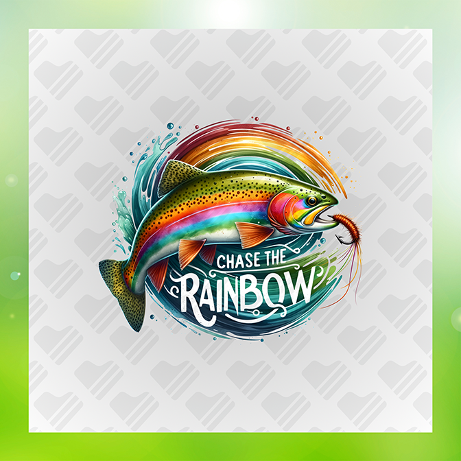 Chase The Rainbow Fishing Sticker
