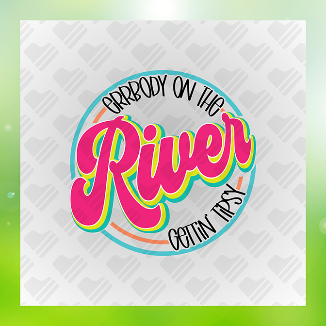 River Getting Tipsy River Theme Sticker