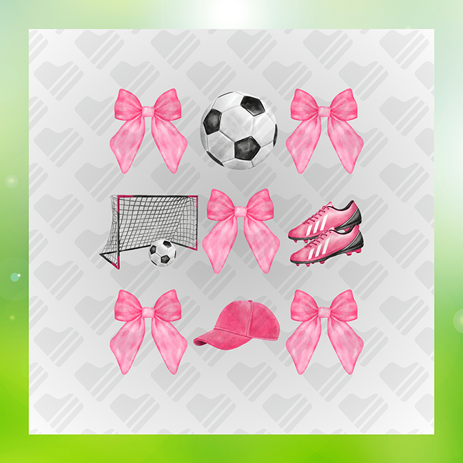 Pink Soccer Theme Soccer Sticker