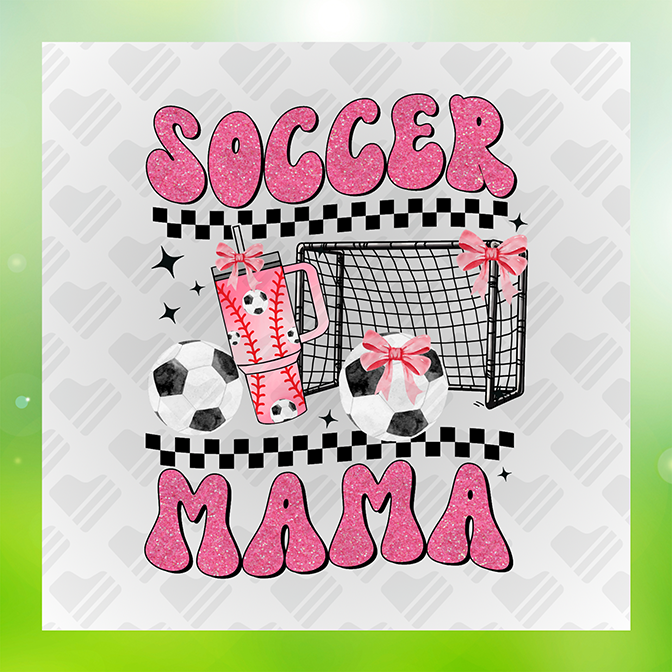 Glitter Look Soccer Mama Sticker