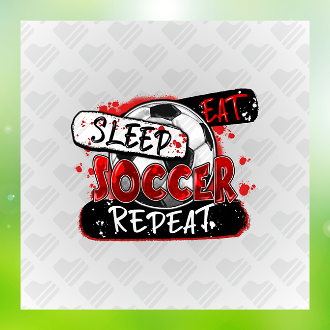 Sleep Soccer Repeat Soccer Sticker