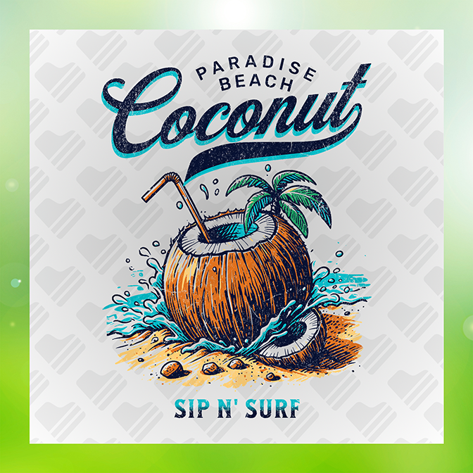Paradise Beach Coconut Summer Sticker