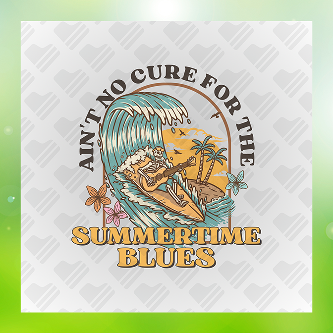 Summer Time Blue Summer Sticker