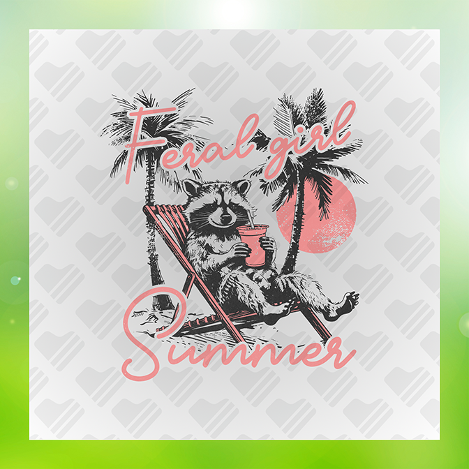 Feral Girl Summer Sticker