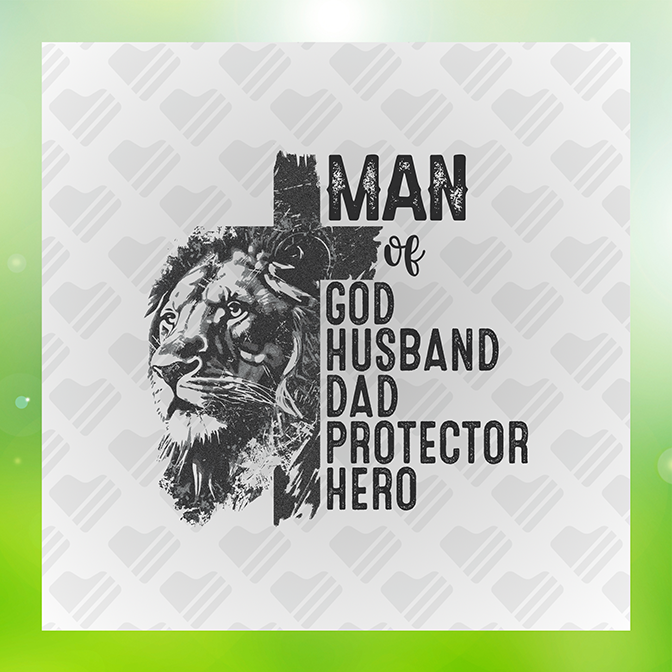 Man of God Husband Dad Hero Sticker