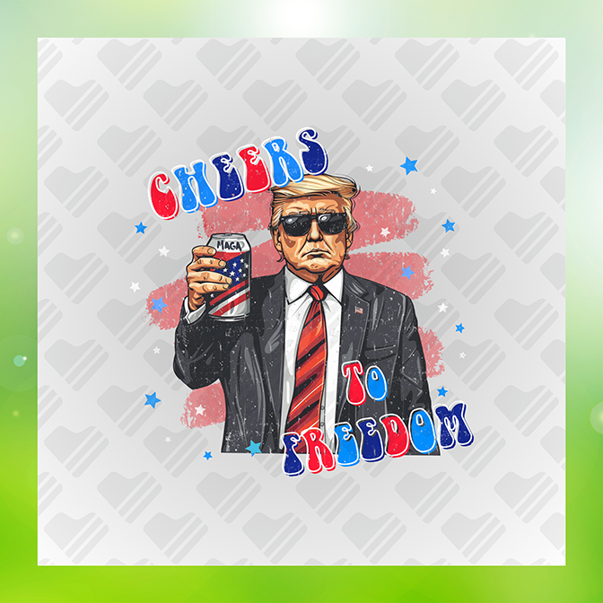Cheers to Freedom Trump Sticker