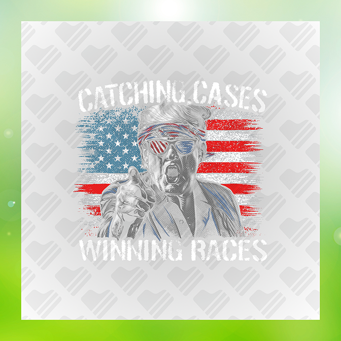 Catching Cases Winning Race Trump Sticker