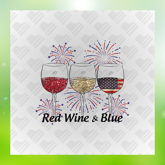 Glitter Look Red Wine & Blue Sticker