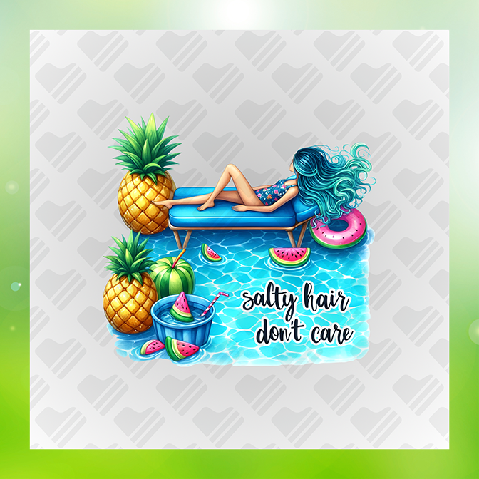 Salty Hair Don't Care Sticker