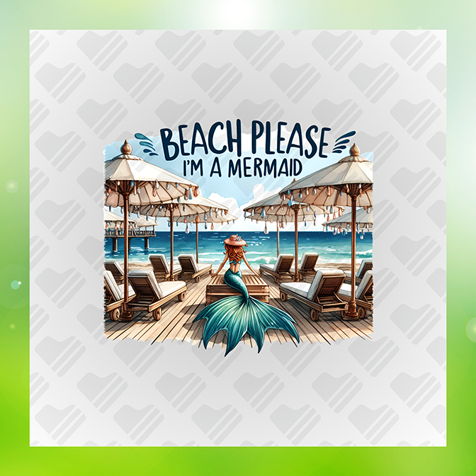 Beach Please I'm A Mermaid Summer Sticker