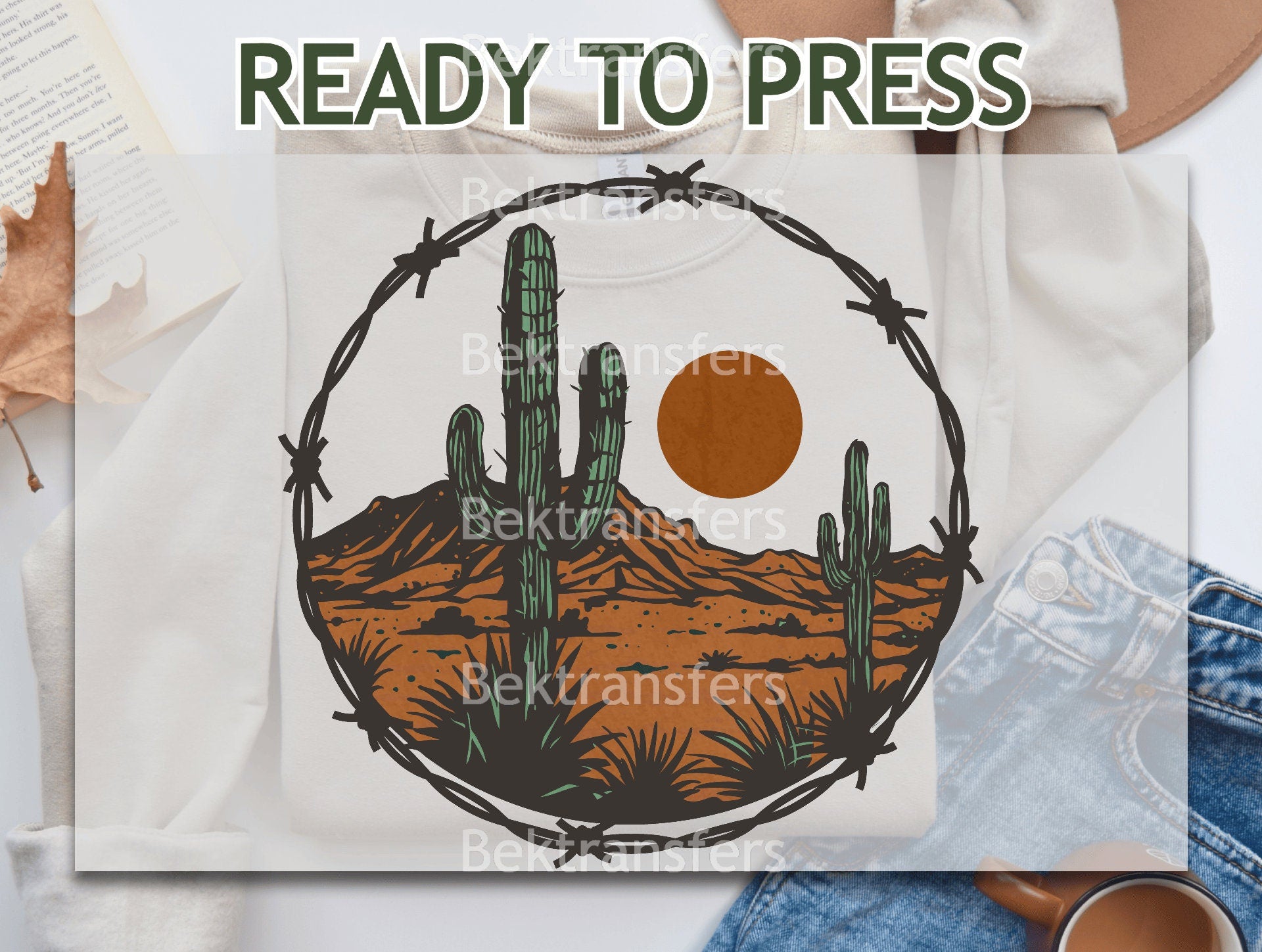 Desert Cactus Sunset Transfer