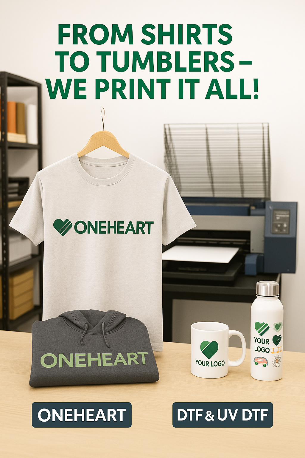 One Heart Apparel – Your Local Source for DTF &amp; UV DTF Printing