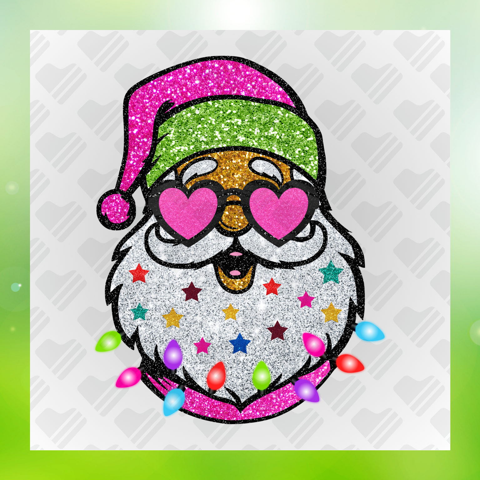 Santa With Sunnies Transfer