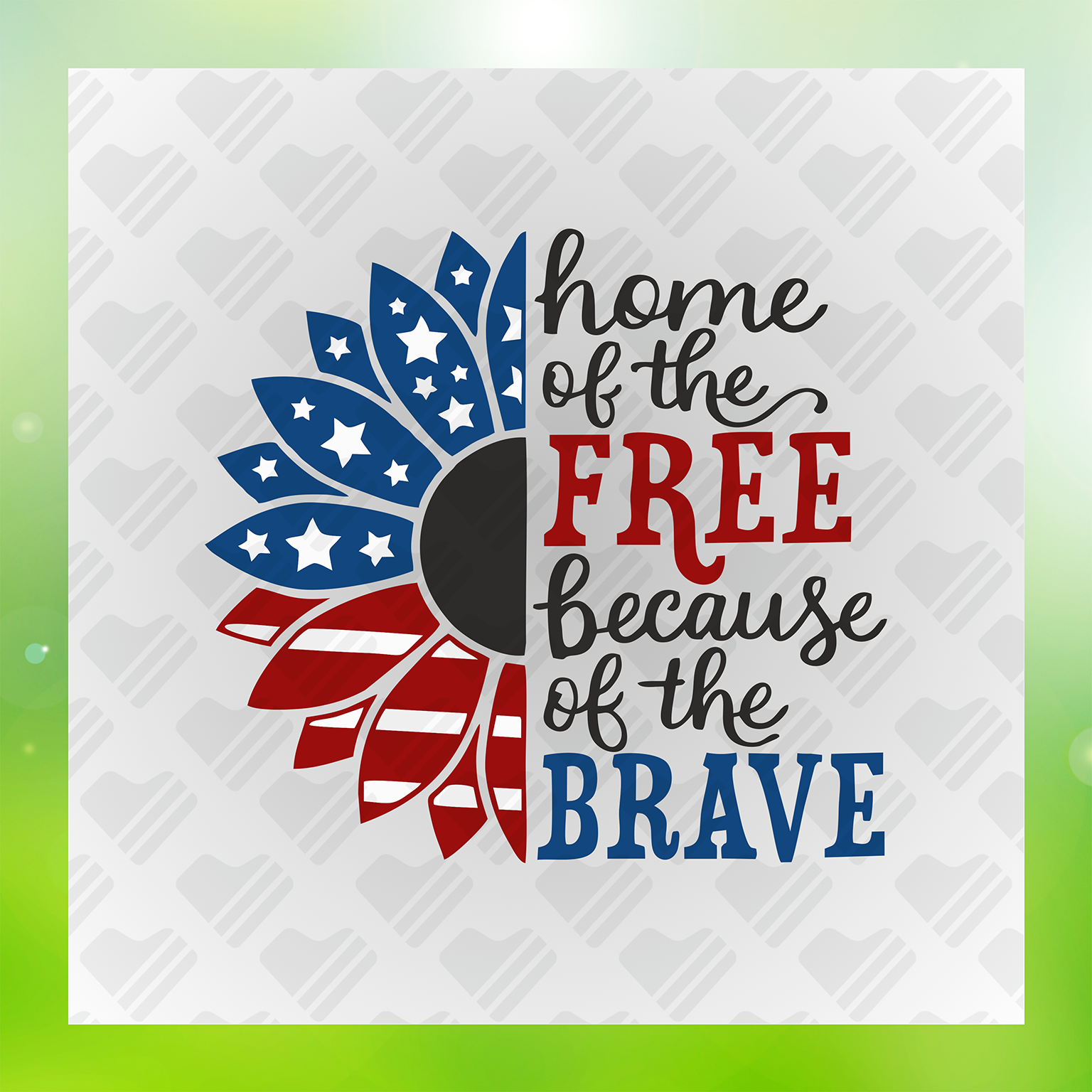 Floral American Flag Transfer