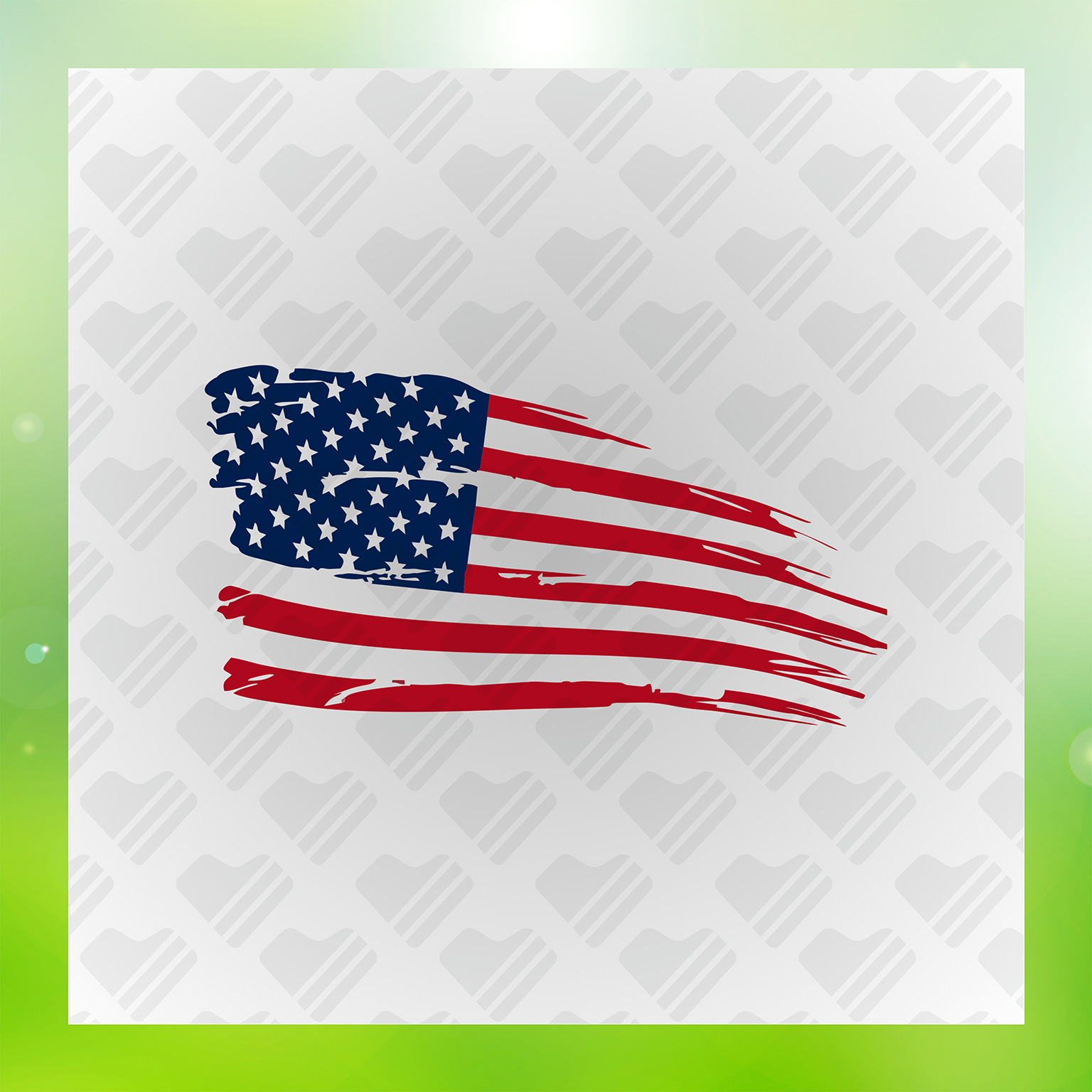 Vibrant Patriotic Stars & Stripes Transfer