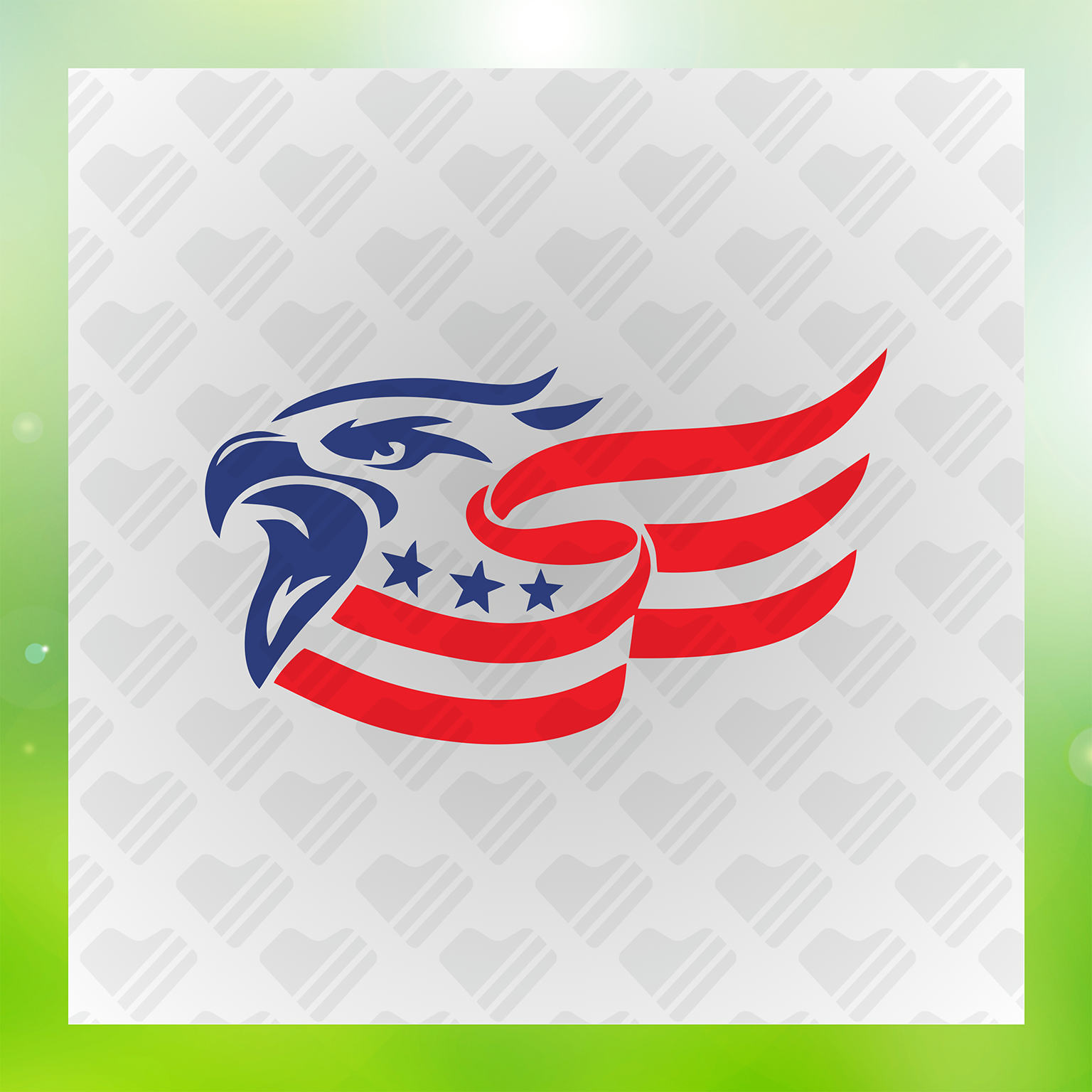 Stylized Eagle American Flag Transfer