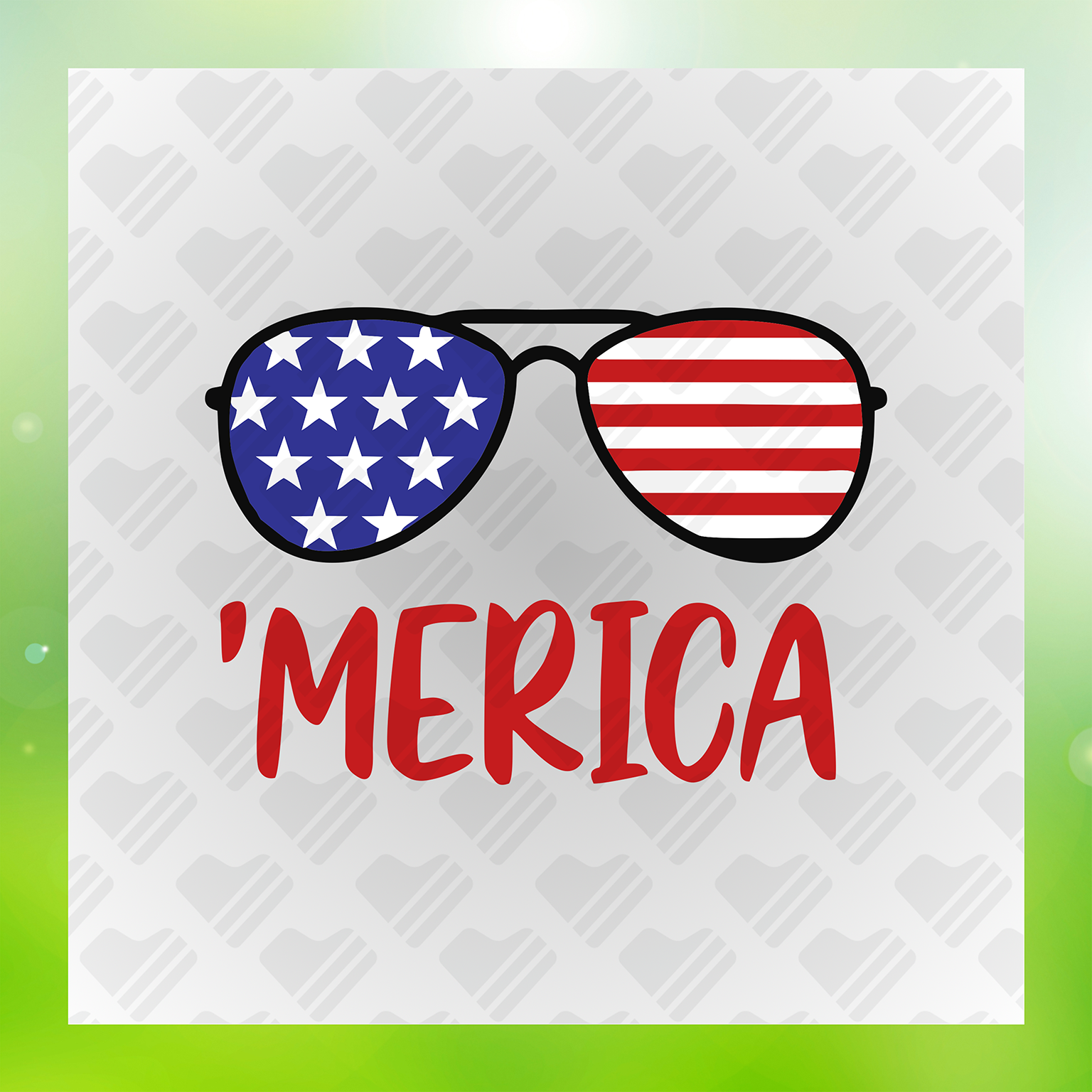 Merica Patriotic Sunglasses Transfer