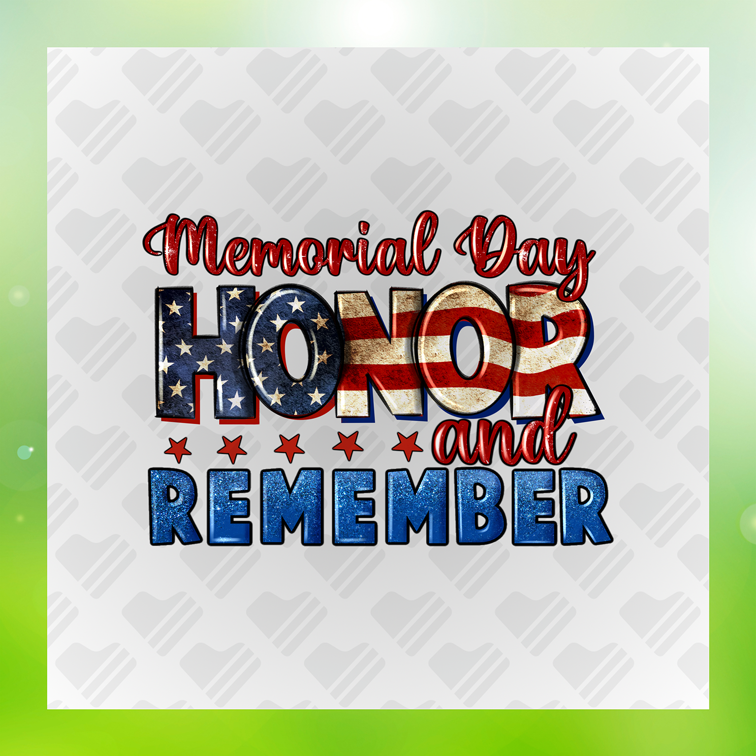 Memorial Day Stars And Stripes Transfer