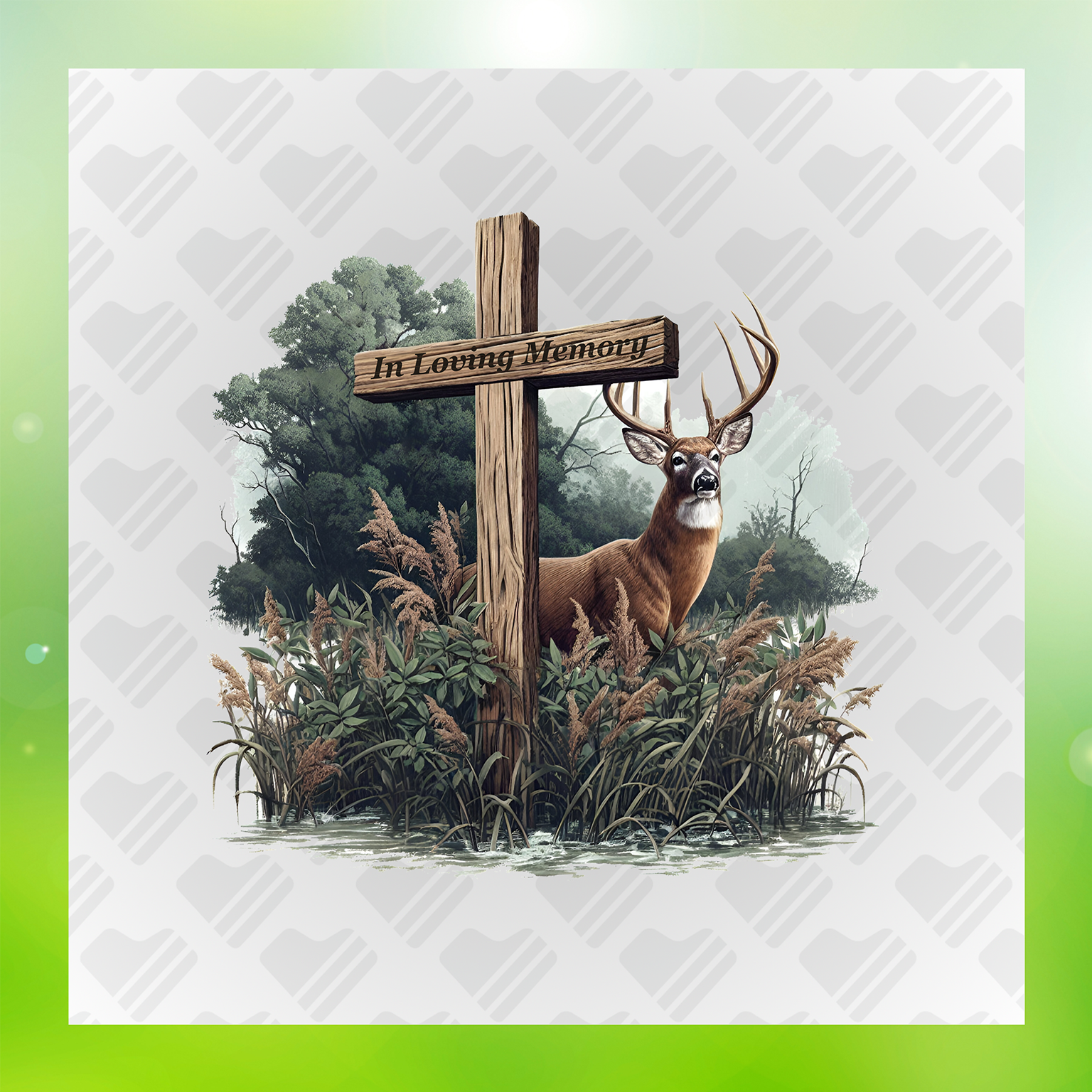 Deer With The Cross Transfer