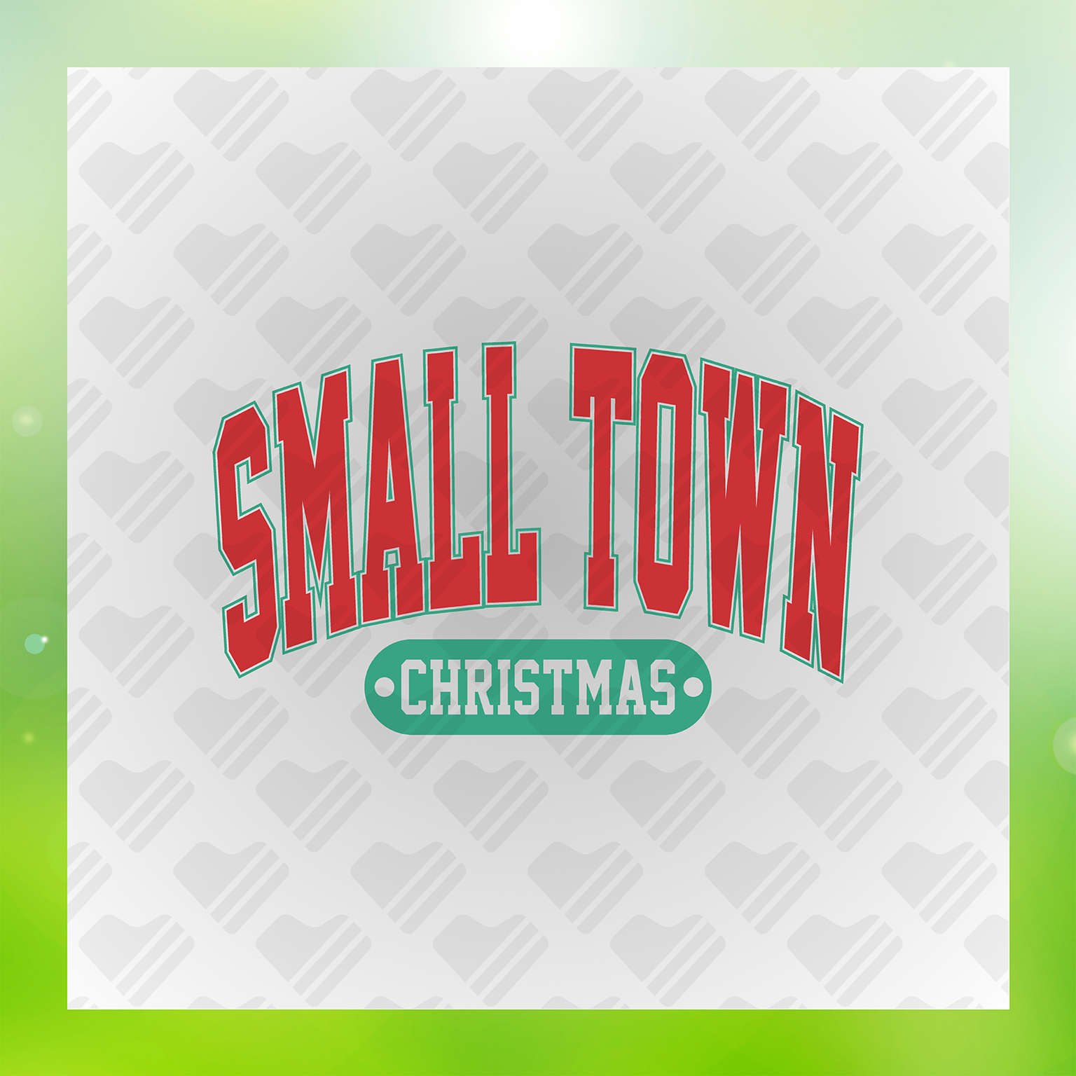 Small Town Christmas Colorful Transfer