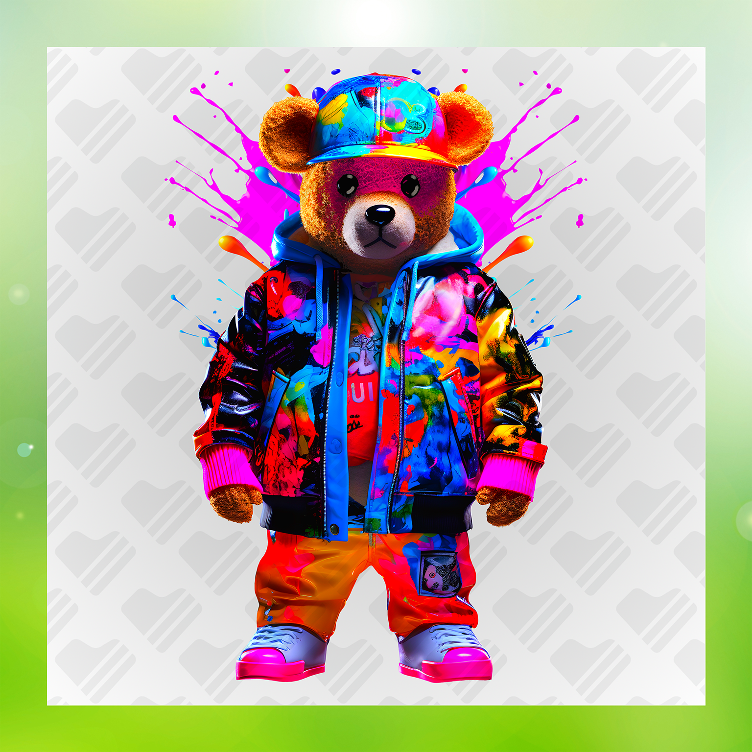 Glow Art Bear Transfer