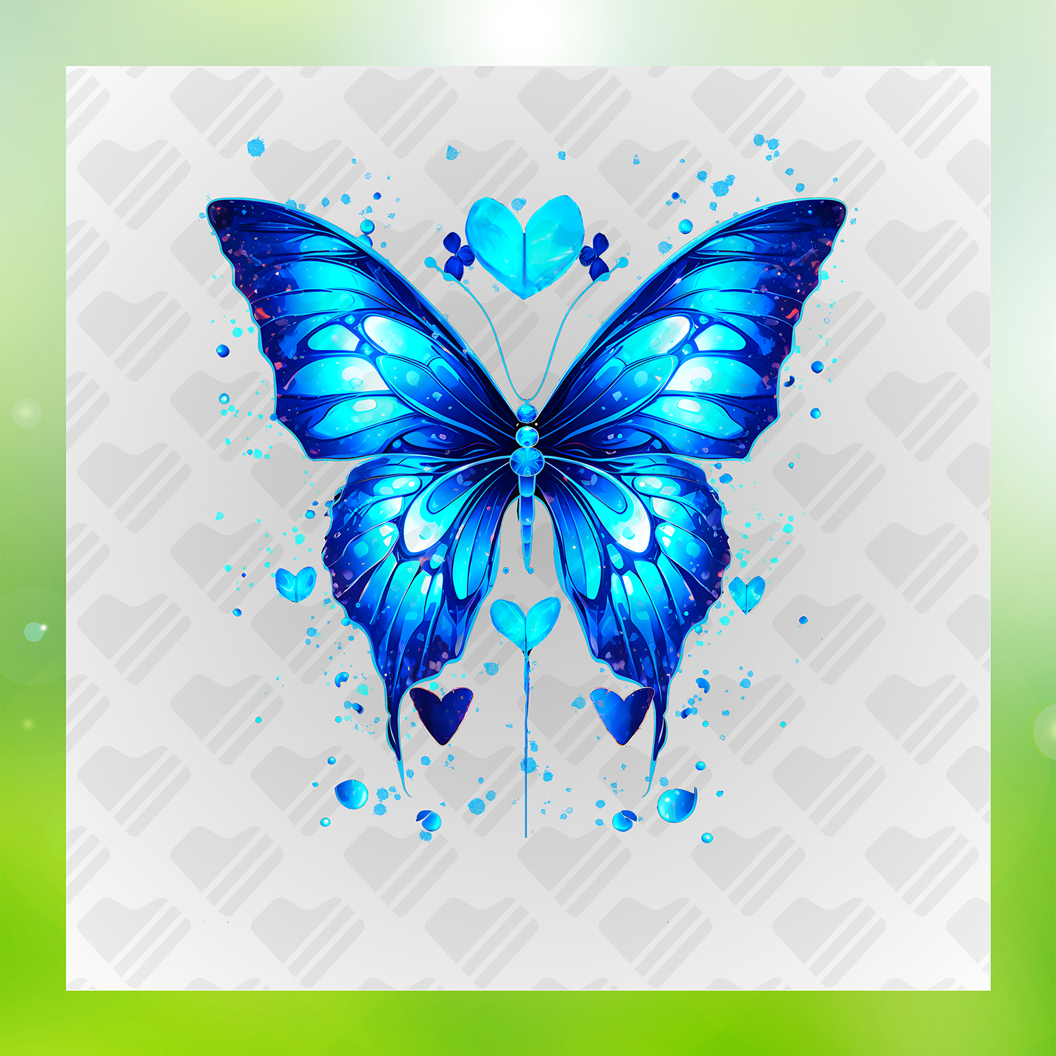 Blue Butterfly Transfer