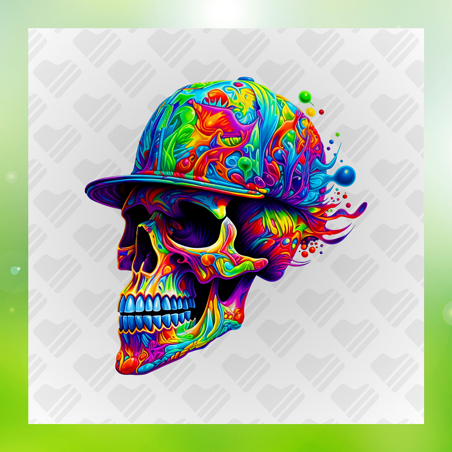 Hippie Skull Transfer