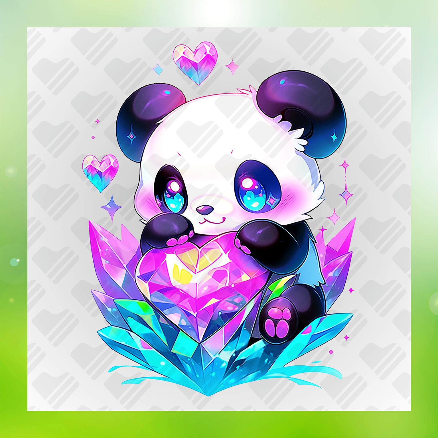 Cute Crystal Panda Transfer