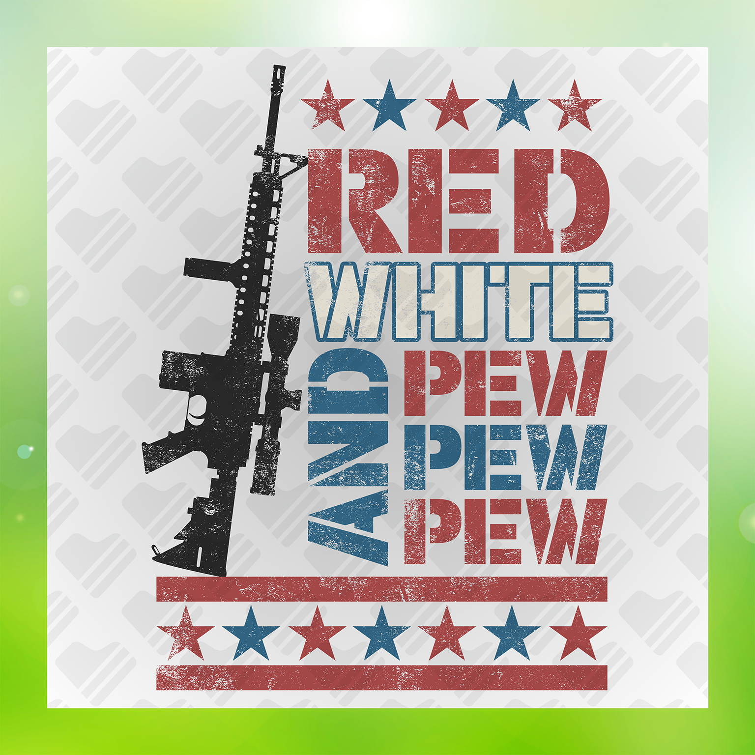 Red White And Pew Pew Transfer