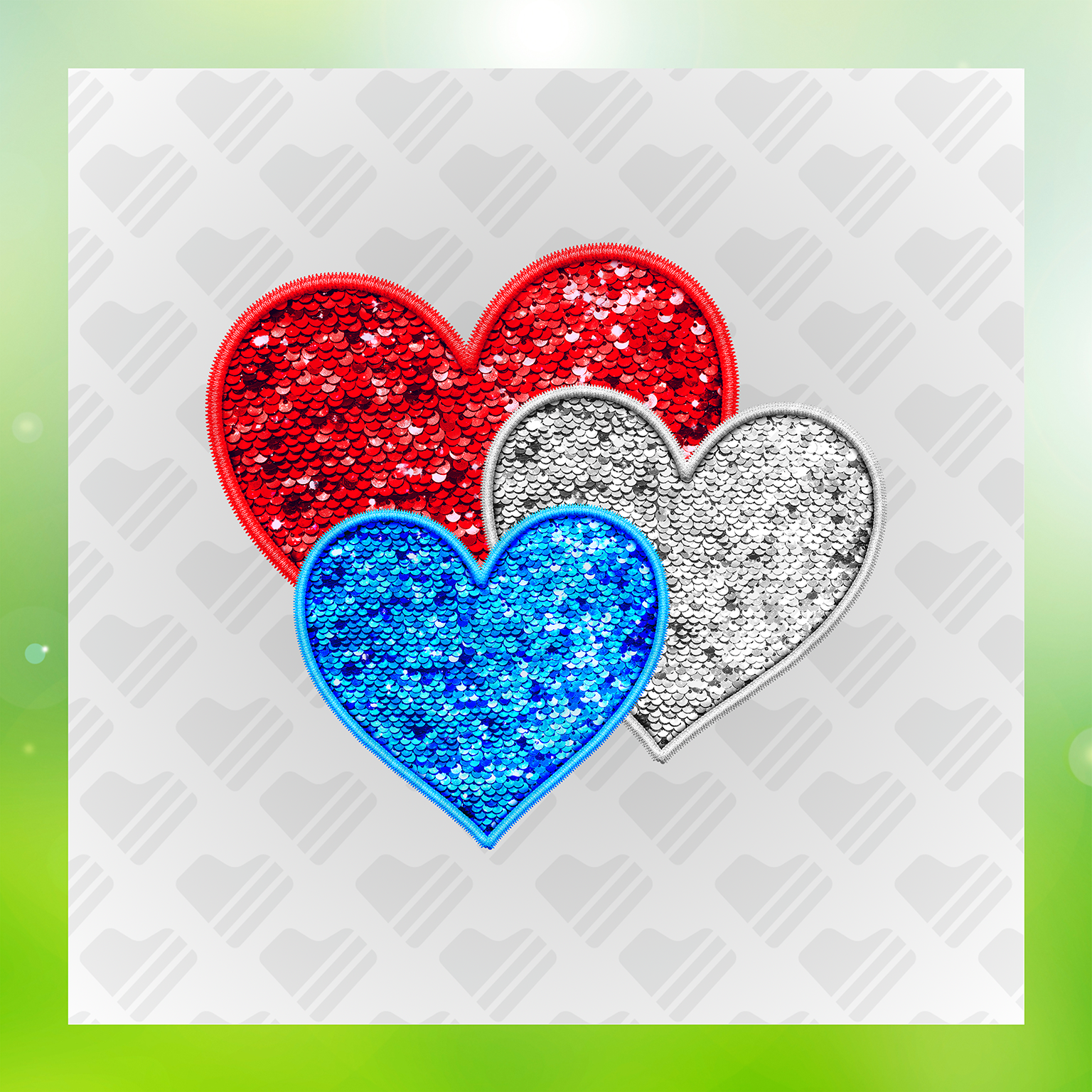 Sparklers And Hearts Transfer