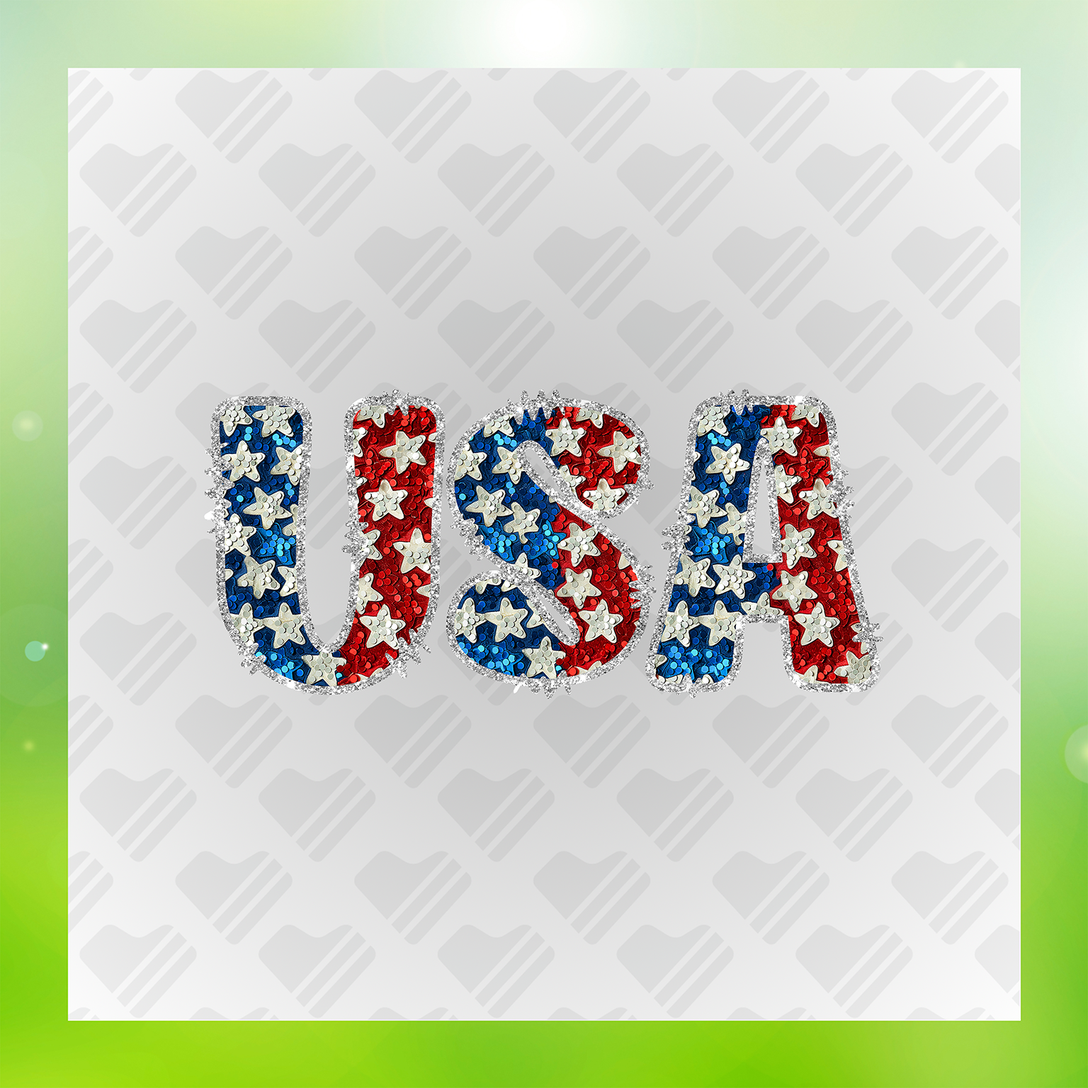 Glitter Glued To Our Patriotism Transfer