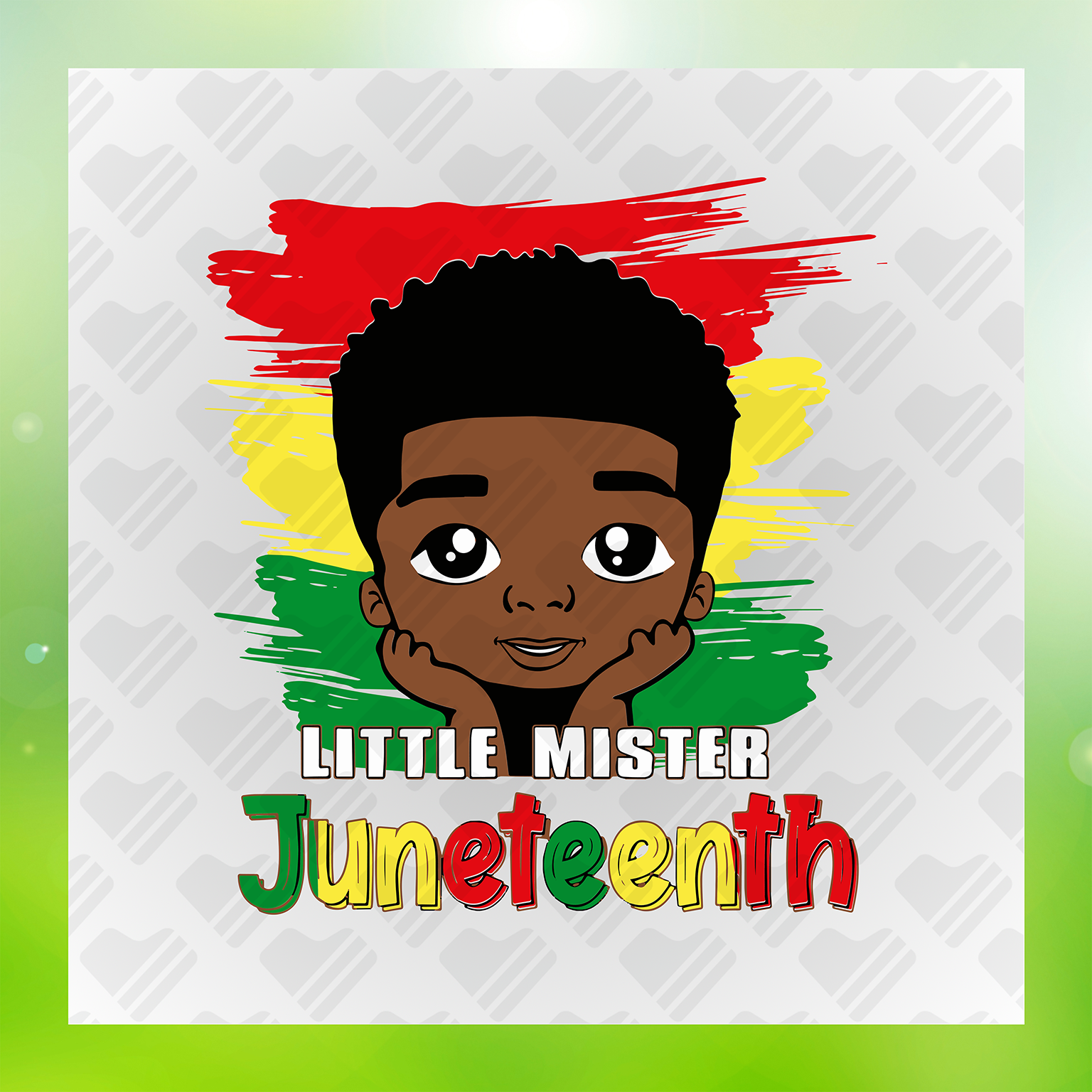Medium Curls Little Mister Juneteenth Transfer