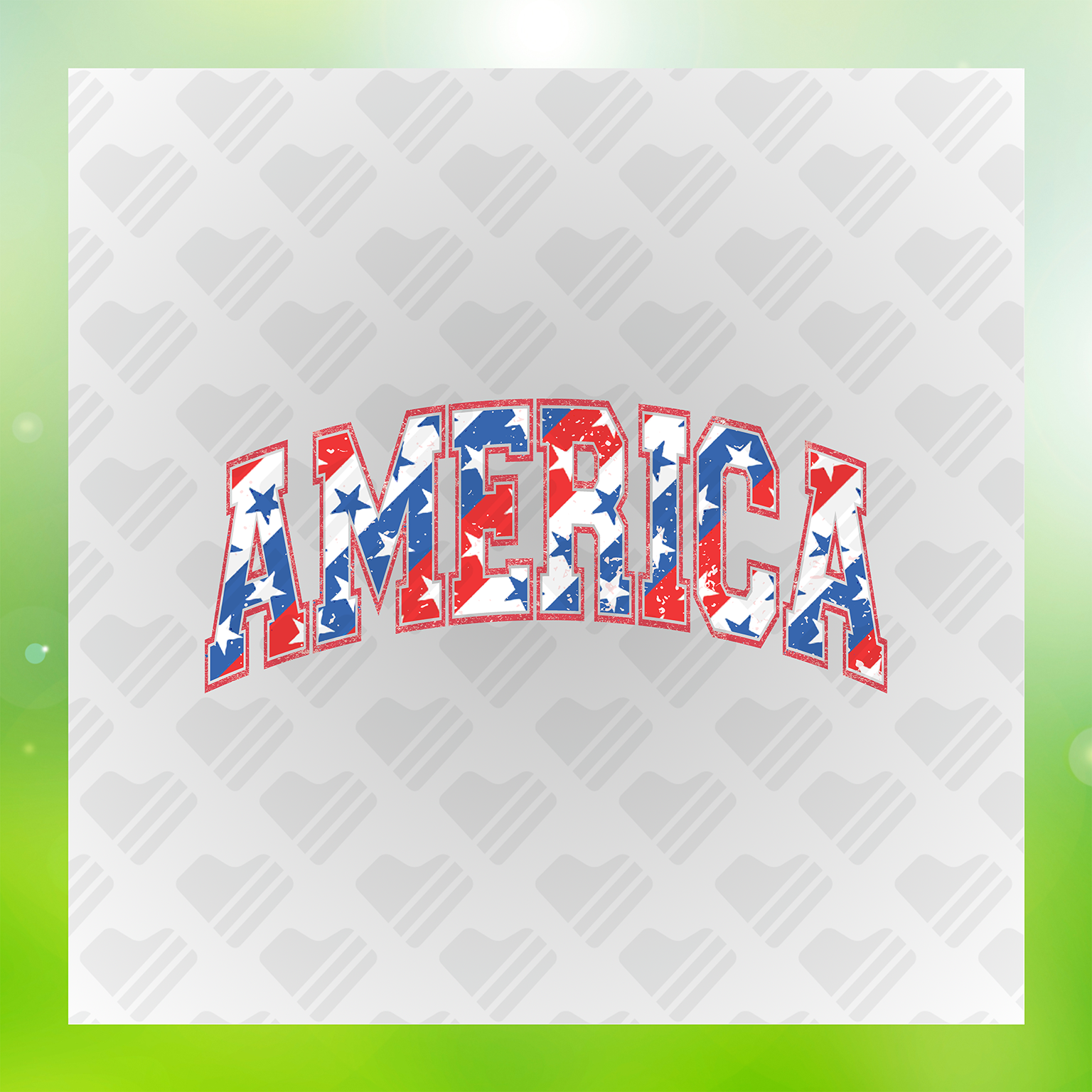 America Red White And Blue Transfer
