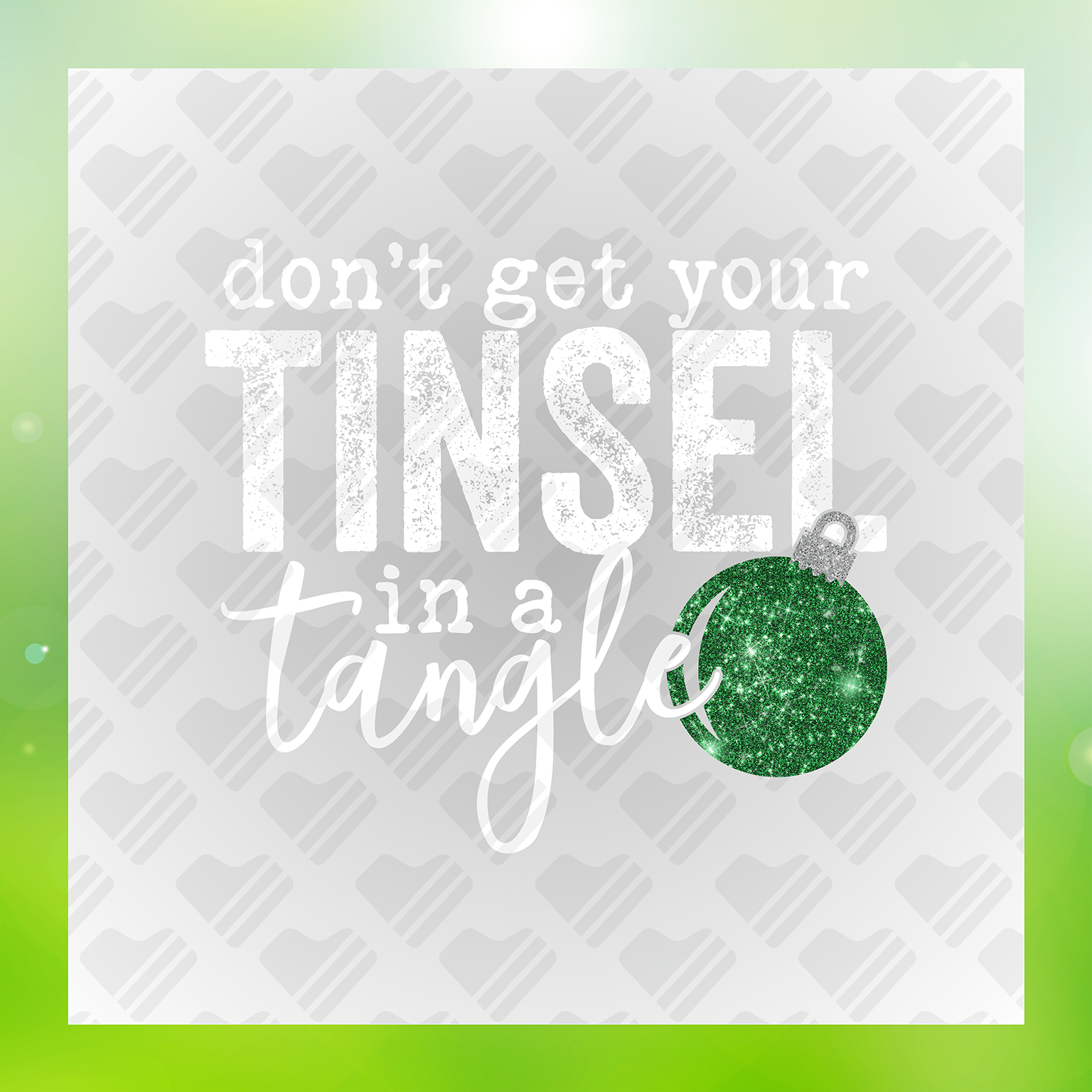 Tinsel In A Tangle White Transfer