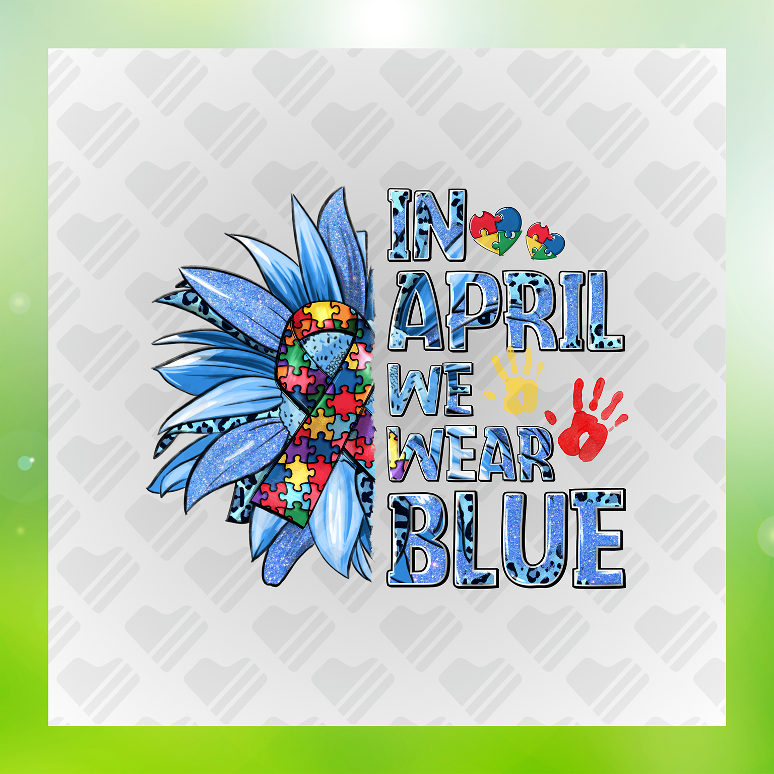 In April We Wear Blue Vr. 2 Transfer