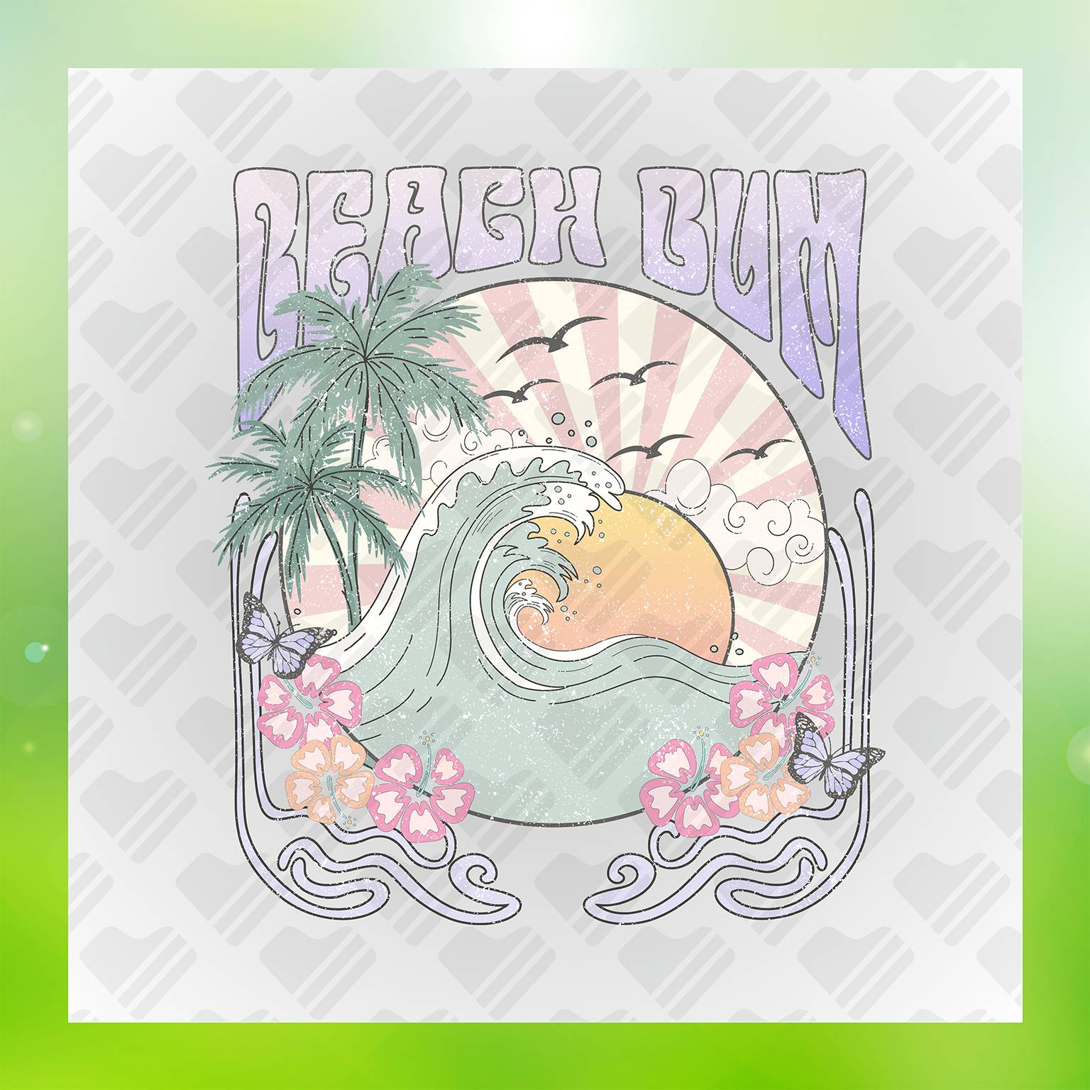 Beach Bum Summer Design Transfer