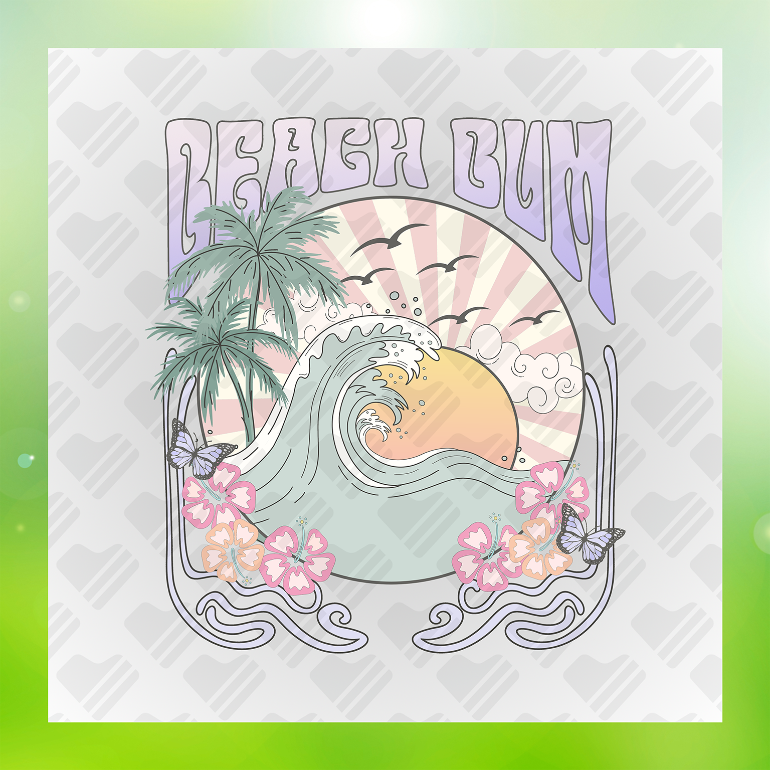 Beach Bum Summer Design Transfer