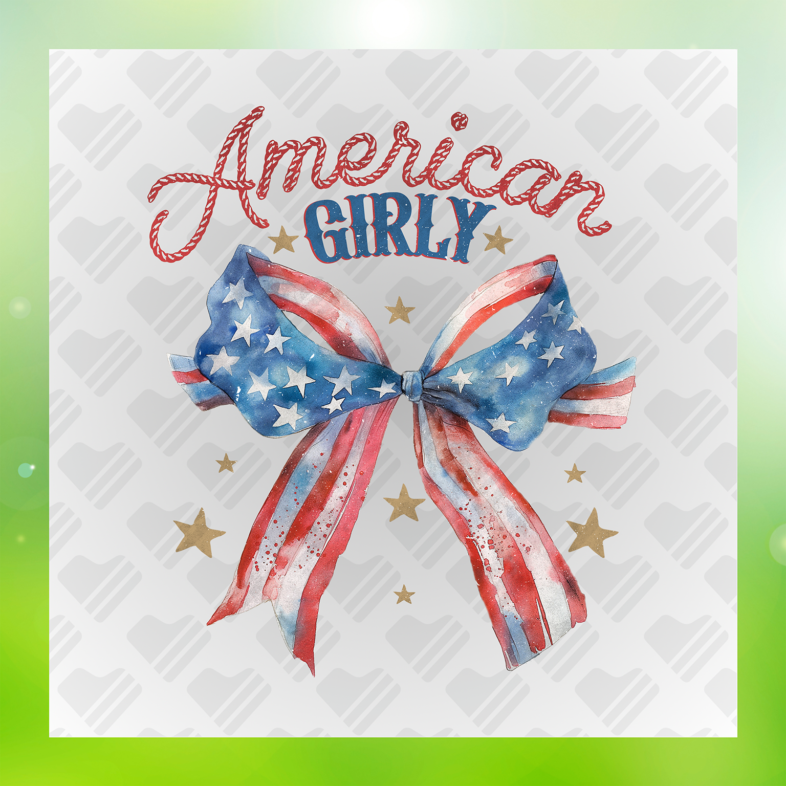 American Girly Colorful Transfer