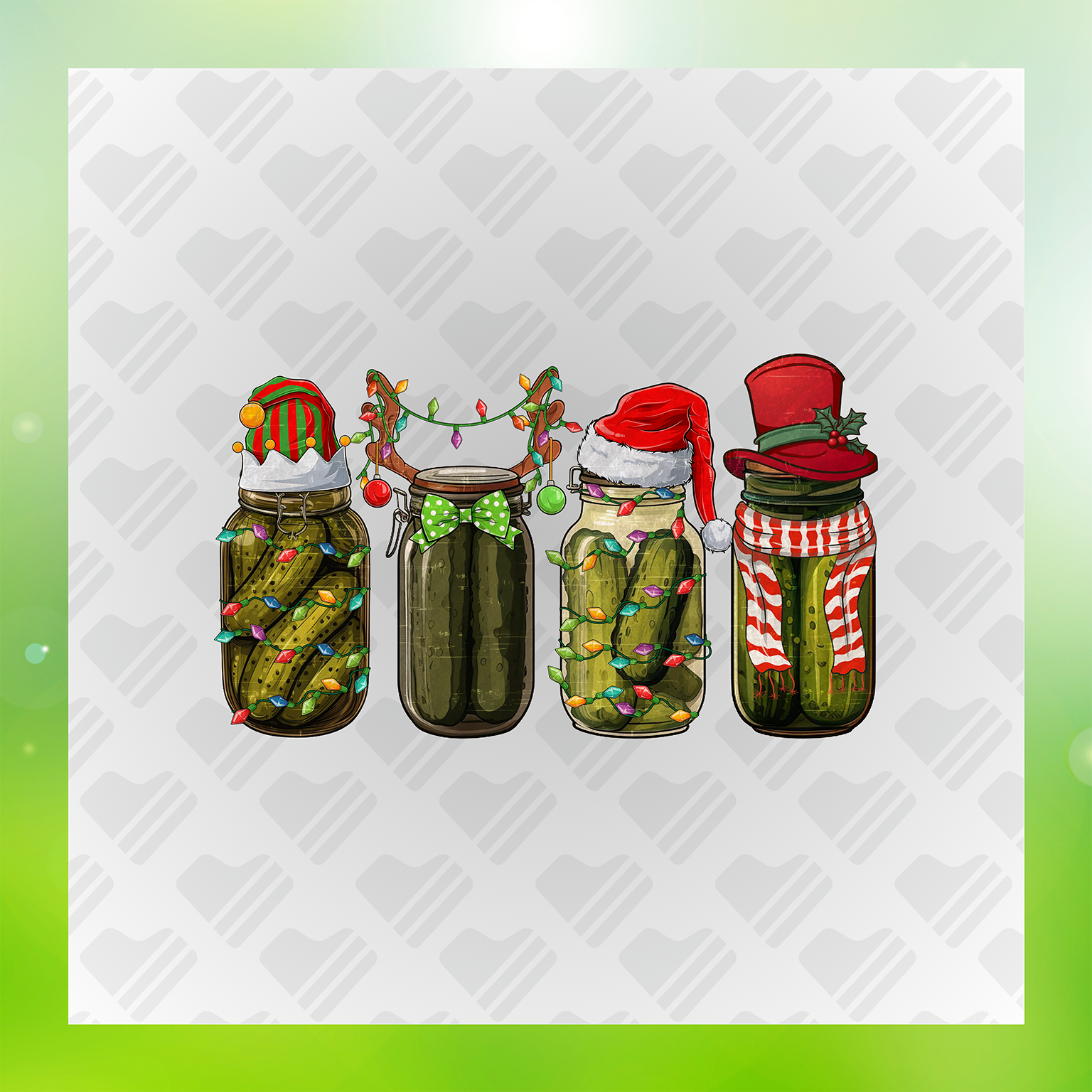 Colorful Bottle Of Pickles Transfer