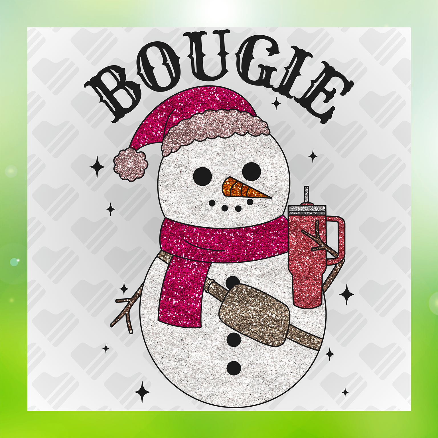 Frosty The Snowman Faux Glitter Transfer